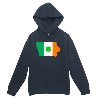 Irish Flag Iowa State Map St Patrick's Day Urban Pullover Hoodie