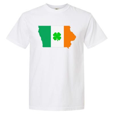 Irish Flag Iowa State Map St Patrick's Day Garment-Dyed Heavyweight T-Shirt