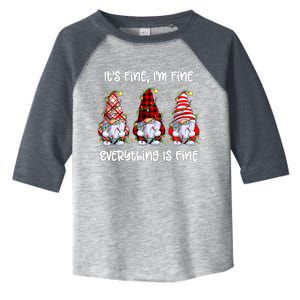 Its Fine IM Fine Everything Is Fine Gnome Christmas Lights Toddler Fine Jersey T-Shirt