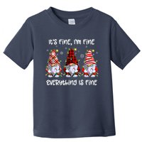 Its Fine IM Fine Everything Is Fine Gnome Christmas Lights Toddler T-Shirt