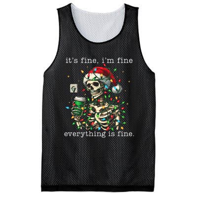 ItS Fine IM Fine Everything Is Fine Christmas Skeleton Mesh Reversible Basketball Jersey Tank