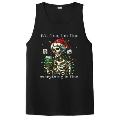 ItS Fine IM Fine Everything Is Fine Christmas Skeleton PosiCharge Competitor Tank