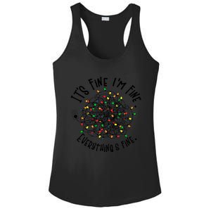 It's Fine I'm Fine Everything Is Fine Christmas Lights Gift Ladies PosiCharge Competitor Racerback Tank