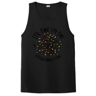 It's Fine I'm Fine Everything Is Fine Christmas Lights Gift PosiCharge Competitor Tank