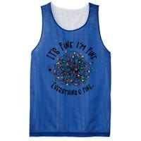 It's Fine I'm Fine Everything Is Fine Christmas Lights Gift Mesh Reversible Basketball Jersey Tank