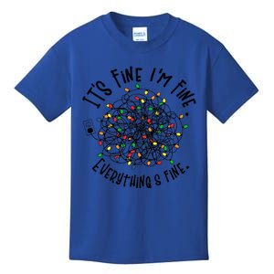 It's Fine I'm Fine Everything Is Fine Christmas Lights Gift Kids T-Shirt