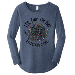 It's Fine I'm Fine Everything Is Fine Christmas Lights Gift Women's Perfect Tri Tunic Long Sleeve Shirt