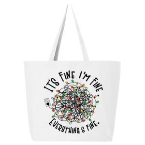 It's Fine I'm Fine Everything Is Fine Christmas Lights Gift 25L Jumbo Tote