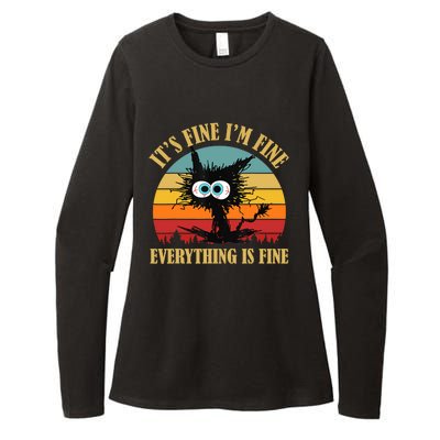 Its Fine Im Fine Everything Is Fine Funny Cat Womens CVC Long Sleeve Shirt