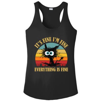 Its Fine Im Fine Everything Is Fine Funny Cat Ladies PosiCharge Competitor Racerback Tank