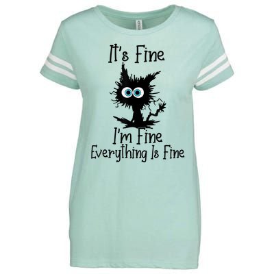 It's Fine I'm Fine Everything Is Fine Cat It's Fine I'm Fine Enza Ladies Jersey Football T-Shirt