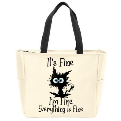 It's Fine I'm Fine Everything Is Fine Cat It's Fine I'm Fine Zip Tote Bag