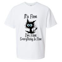 It's Fine I'm Fine Everything Is Fine Cat It's Fine I'm Fine Sueded Cloud Jersey T-Shirt