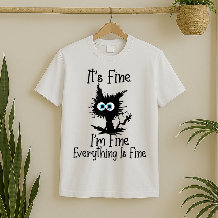 It's Fine I'm Fine Everything Is Fine Cat It's Fine I'm Fine T-Shirt