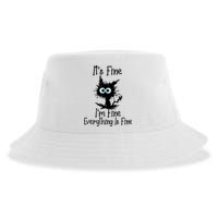 It's Fine I'm Fine Everything Is Fine Cat It's Fine I'm Fine Sustainable Bucket Hat