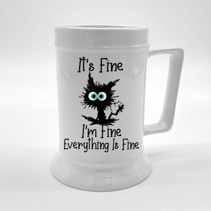 It's Fine I'm Fine Everything Is Fine Cat It's Fine I'm Fine Beer Stein