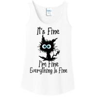 It's Fine I'm Fine Everything Is Fine Cat It's Fine I'm Fine Ladies Essential Tank