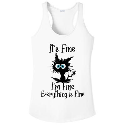 It's Fine I'm Fine Everything Is Fine Cat It's Fine I'm Fine Ladies PosiCharge Competitor Racerback Tank