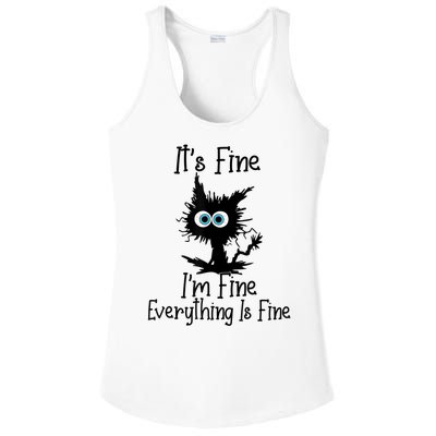 It's Fine I'm Fine Everything Is Fine Cat It's Fine I'm Fine Ladies PosiCharge Competitor Racerback Tank