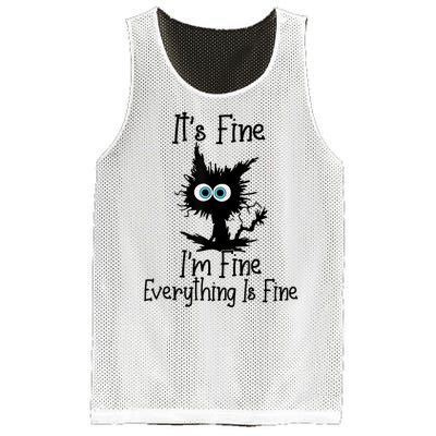 It's Fine I'm Fine Everything Is Fine Cat It's Fine I'm Fine Mesh Reversible Basketball Jersey Tank