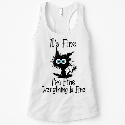 It's Fine I'm Fine Everything Is Fine Cat It's Fine I'm Fine Womens Tank Top