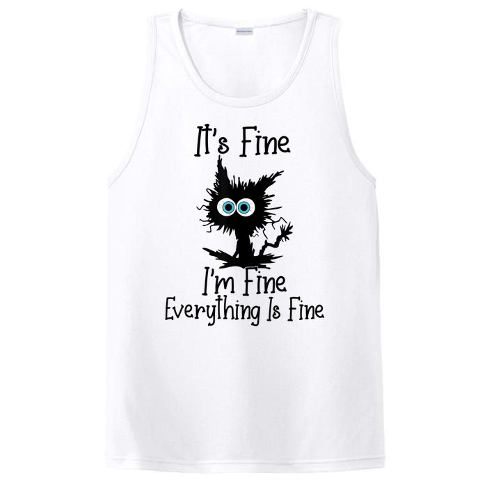 It's Fine I'm Fine Everything Is Fine Cat It's Fine I'm Fine PosiCharge Competitor Tank