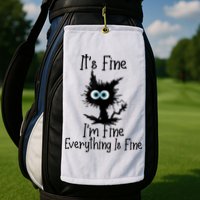 It's Fine I'm Fine Everything Is Fine Cat It's Fine I'm Fine Golf Towel