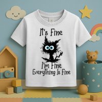 It's Fine I'm Fine Everything Is Fine Cat It's Fine I'm Fine Toddler T-Shirt