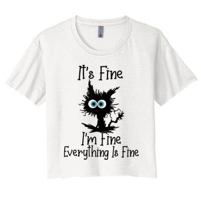 It's Fine I'm Fine Everything Is Fine Cat It's Fine I'm Fine Crop Top