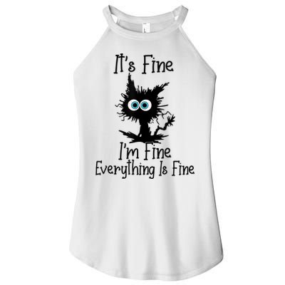 It's Fine I'm Fine Everything Is Fine Cat It's Fine I'm Fine Women's Perfect Tri Rocker Tank