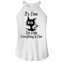 It's Fine I'm Fine Everything Is Fine Cat It's Fine I'm Fine Women's Perfect Tri Rocker Tank