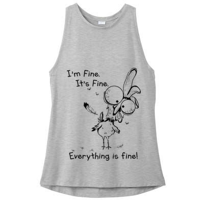 Its Fine Im Fine Everything Is Fine Funny Chicken Ladies PosiCharge Tri-Blend Wicking Tank