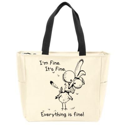 Its Fine Im Fine Everything Is Fine Funny Chicken Zip Tote Bag