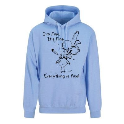 Its Fine Im Fine Everything Is Fine Funny Chicken Unisex Surf Hoodie