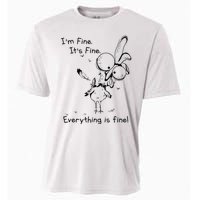 Its Fine Im Fine Everything Is Fine Funny Chicken Cooling Performance Crew T-Shirt