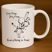 Its Fine Im Fine Everything Is Fine Funny Chicken 11oz C Handle Ceramic Mug