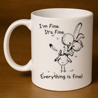 Its Fine Im Fine Everything Is Fine Funny Chicken 11oz C Handle Ceramic Mug