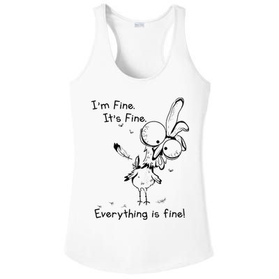 Its Fine Im Fine Everything Is Fine Funny Chicken Ladies PosiCharge Competitor Racerback Tank