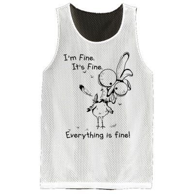 Its Fine Im Fine Everything Is Fine Funny Chicken Mesh Reversible Basketball Jersey Tank