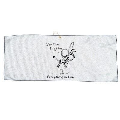 Its Fine Im Fine Everything Is Fine Funny Chicken Large Microfiber Waffle Golf Towel