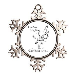 Its Fine Im Fine Everything Is Fine Funny Chicken Metallic Star Ornament