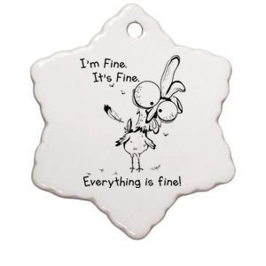 Its Fine Im Fine Everything Is Fine Funny Chicken Ceramic Star Ornament