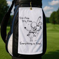 Its Fine Im Fine Everything Is Fine Funny Chicken Golf Towel