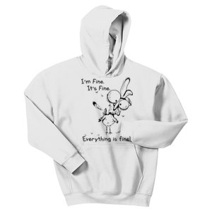 Its Fine Im Fine Everything Is Fine Funny Chicken Kids Hoodie