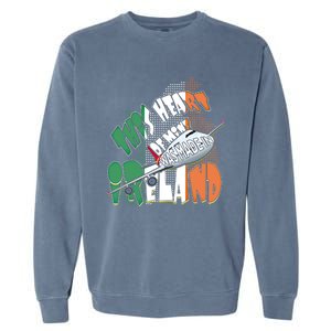 Ireland Flag Irish Pride Map Funny Quote Travel Patriotic Great Gift Garment-Dyed Sweatshirt