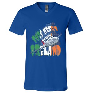 Ireland Flag Irish Pride Map Funny Quote Travel Patriotic Great Gift V-Neck T-Shirt