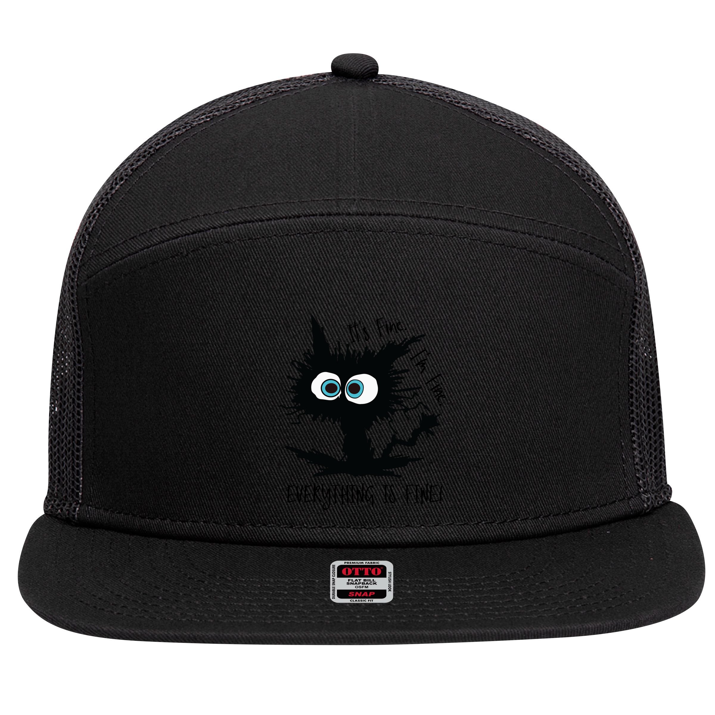 Its Fine Im Fine Everythings Fine Great Gift Funny Cat Gift 7 Panel Mesh Trucker Snapback Hat