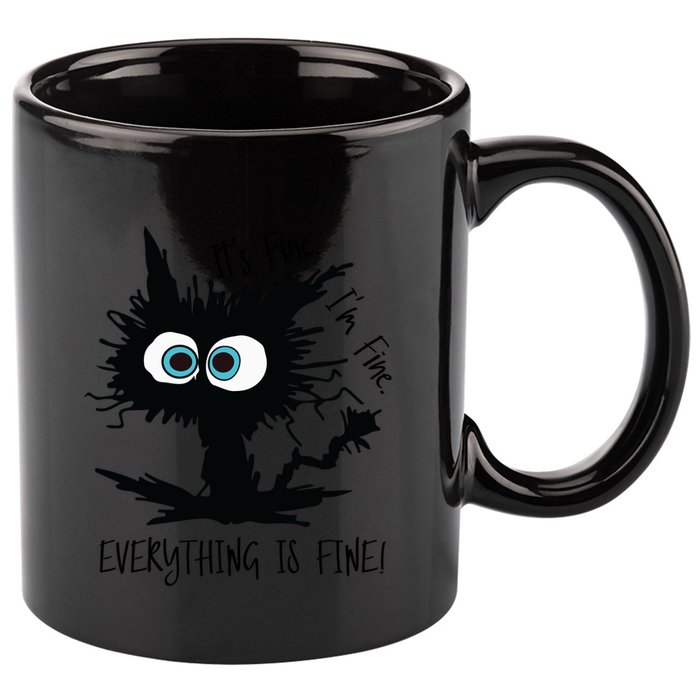 Its Fine Im Fine Everythings Fine Great Gift Funny Cat Gift 11oz C Handle Ceramic Mug
