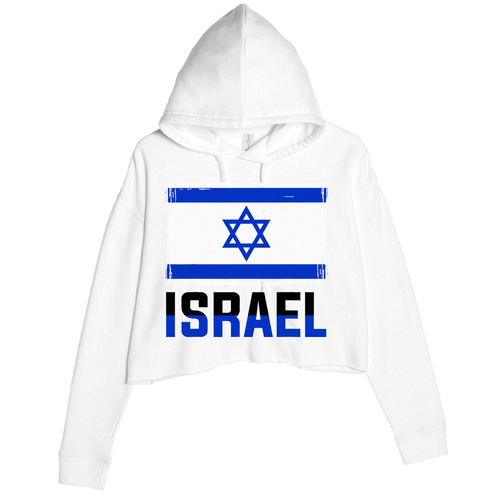 Israel Flag Israel Crop Fleece Hoodie
