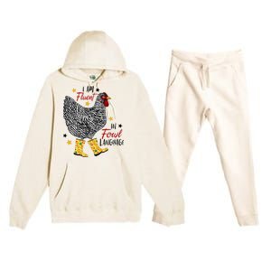 I'm Fluent In Fowl Language Farm Life Crazy Chicken Lady Premium Hooded Sweatsuit Set